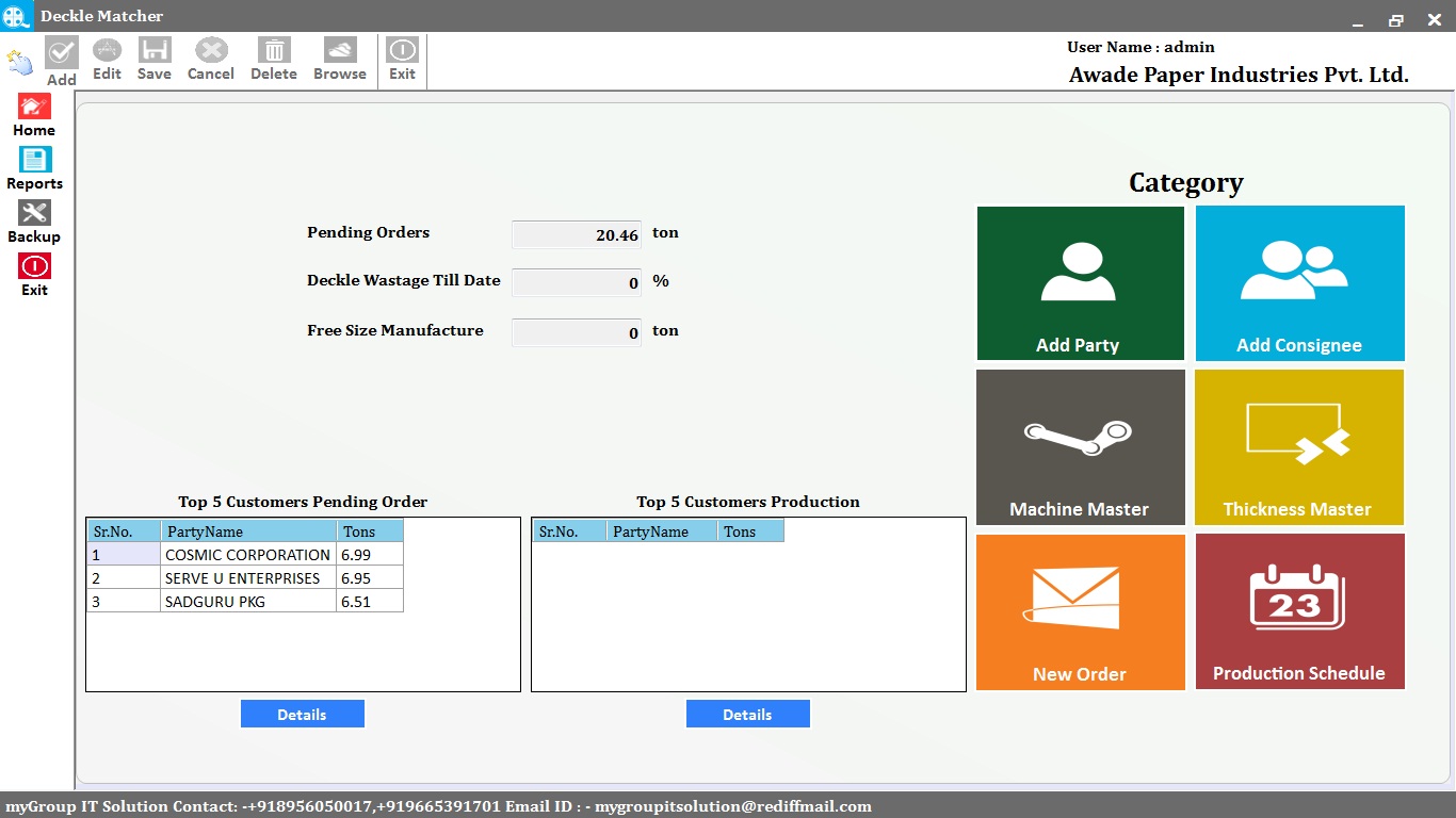 Deckle Matcher Software